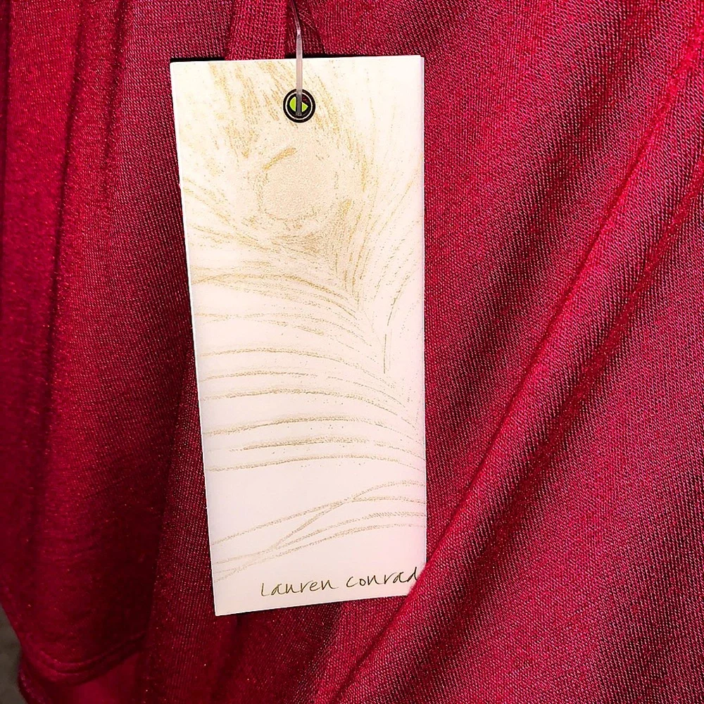 Lauren Conrad Draped Top with Elastic Banded Waist, Size M - Picture 3 of 4